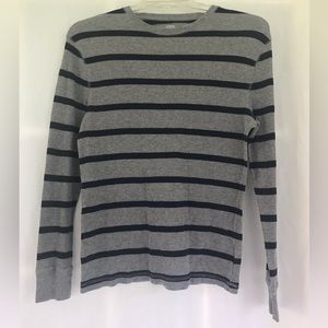 Old Navy Striped Ribbed Waffle Knit Stretch Thermal Long Sleeve Men's T Shirt …